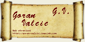 Goran Valčić vizit kartica